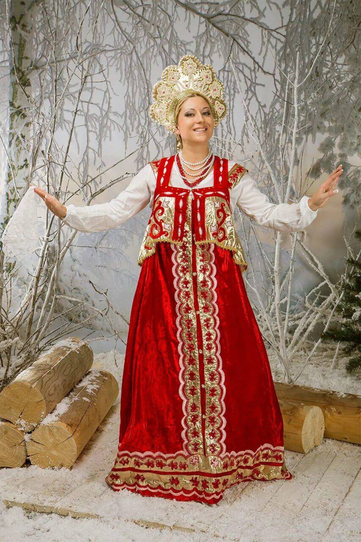 Girls in Slavic costumes in Padang