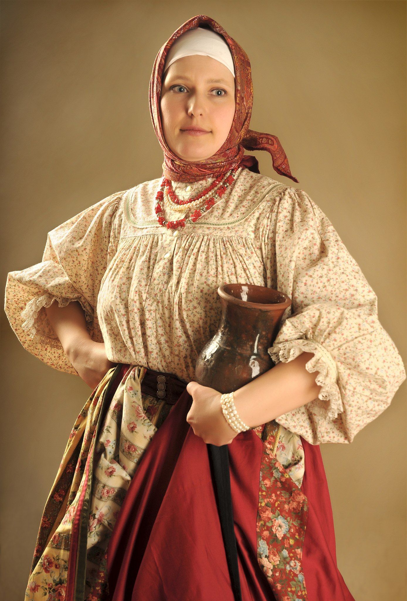 Girls in Slavic costumes in Padang